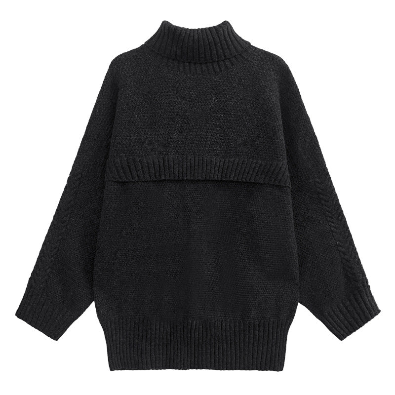 Warm Turtleneck Pullover Knitting Sweaters for Women-Sweater&Hoodies-Black-Free Shipping Leatheretro