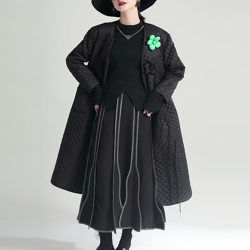 Black Cotton Winter Women Overcoats-Black-S-Free Shipping Leatheretro