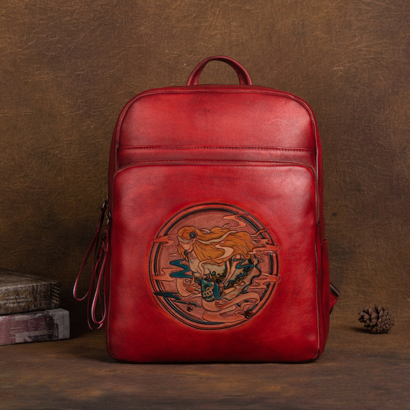 Vintage Cowhide Handmade Leather Laptop Backpack 9772-Backpacks-Brown-Free Shipping Leatheretro