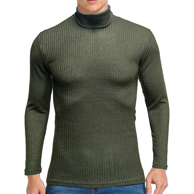 Fall Turtleneck Long Sleeves Knitted Sweaters-Shirts & Tops-Army Green-S-Free Shipping Leatheretro