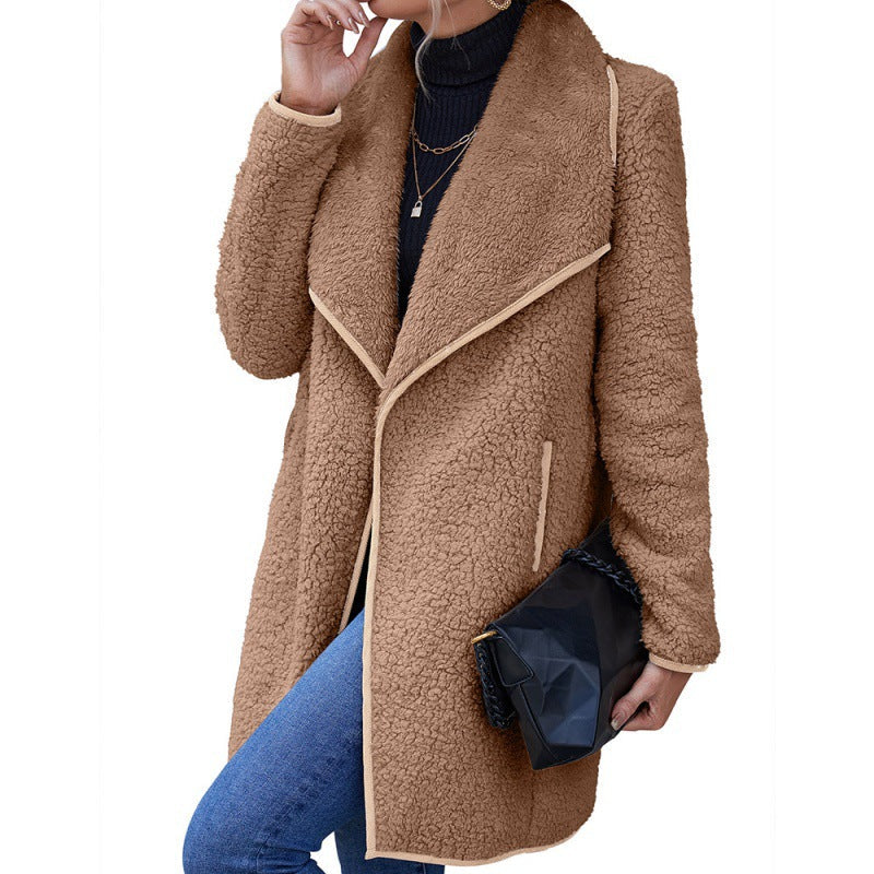 Casual Women Double Sided Woolen Coats-Coats & Jackets-Khaki-S-Free Shipping Leatheretro