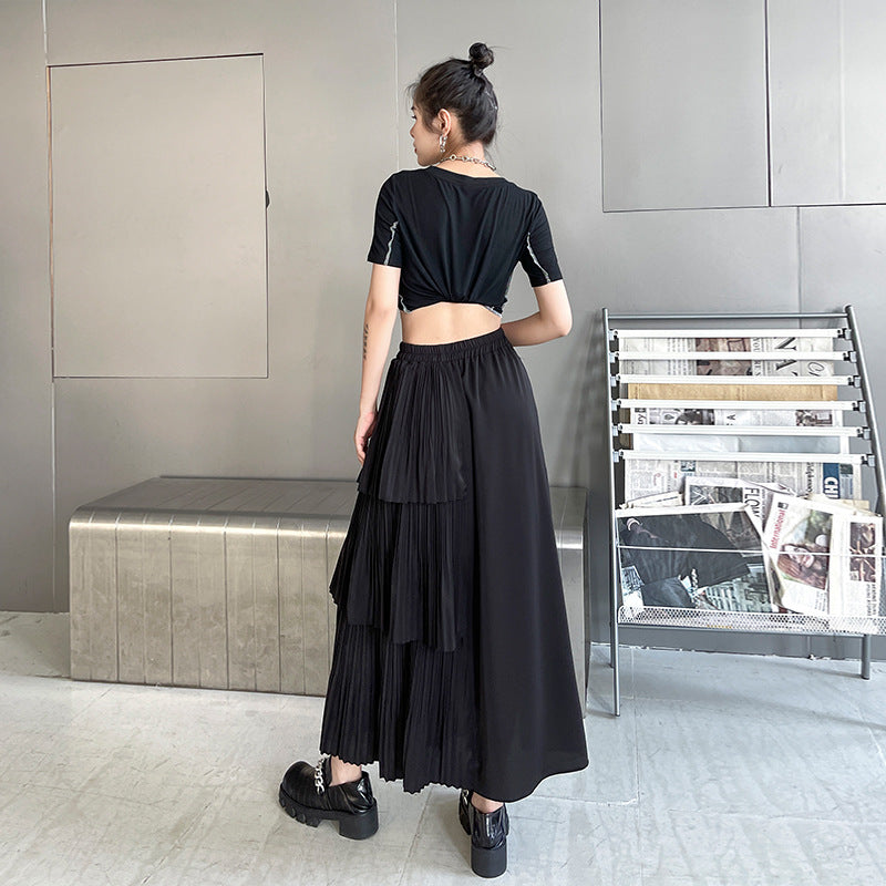 Summer Black High Waist Women Skirts-Skirts-Black-One Size-Free Shipping Leatheretro