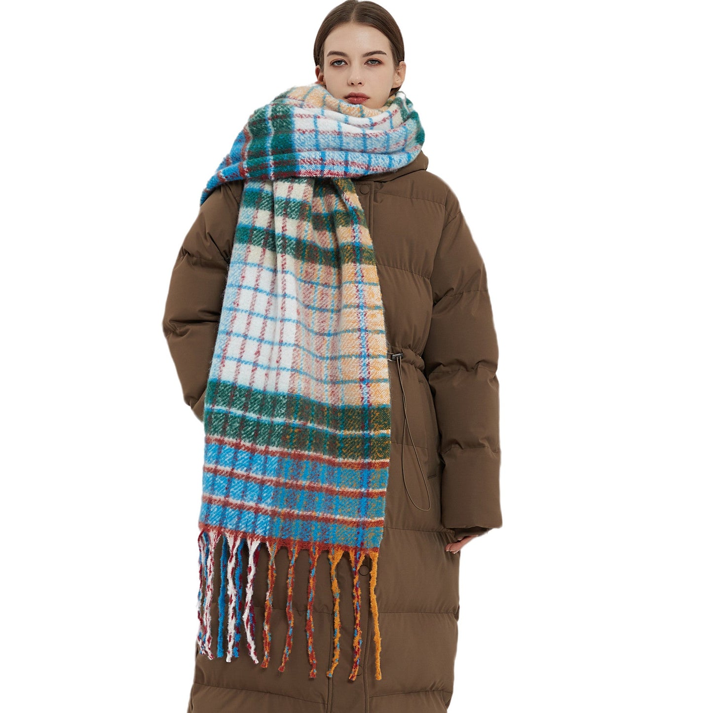 Casual Rainbow Print Winter Warm Shawl Scarves-Scarves & Shawls-The same as picture-Free Shipping Leatheretro