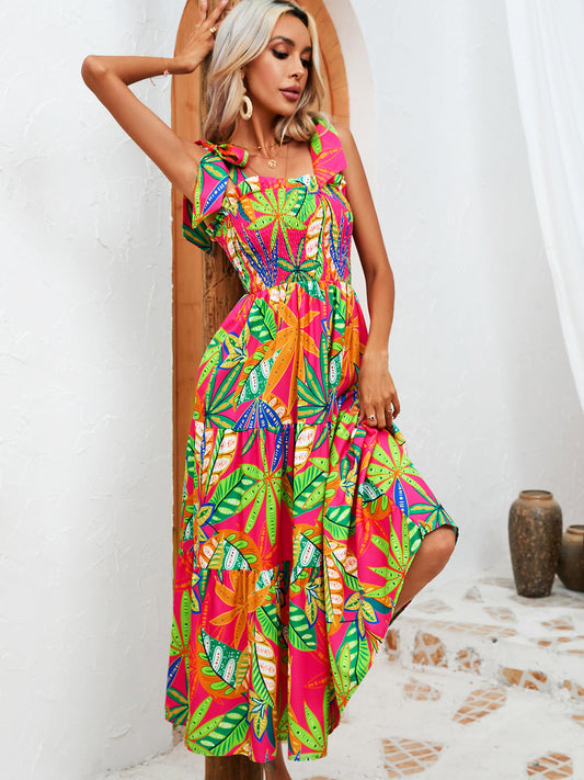 Casual Summer Straps Long Maxi Dresses-Dresses-Green-S-Free Shipping Leatheretro