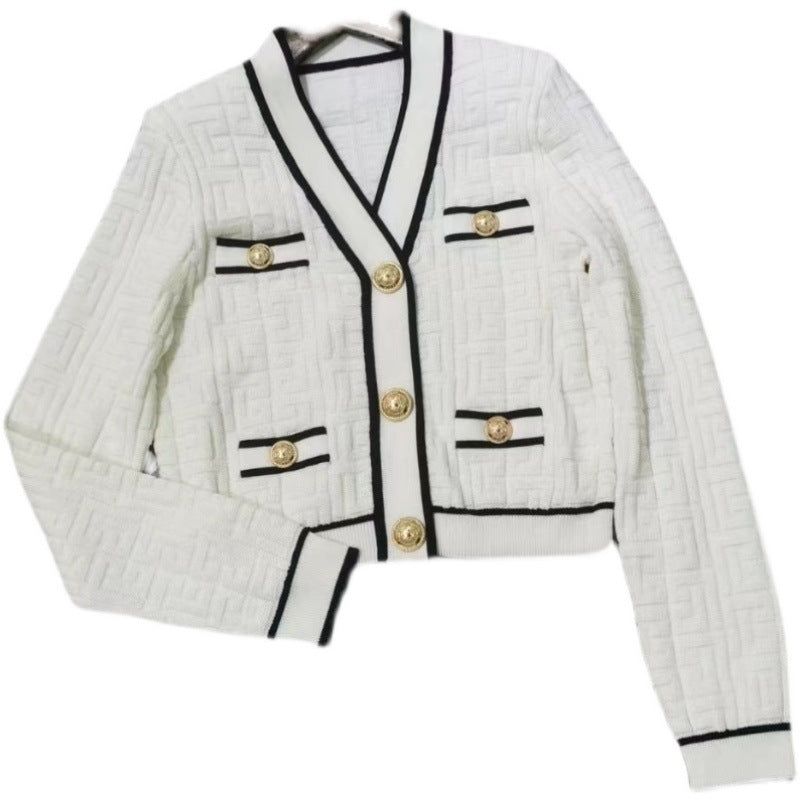 Fashion Short Knitted Women Cardigan Sweaters-Shirts & Tops-White-One Size-Free Shipping Leatheretro