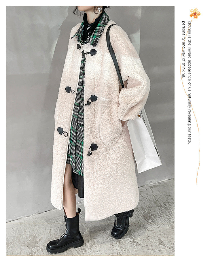 Winter Women Plus Sizes Sherpa Long Overcoat-Outerwear-Ivory-One Size-Free Shipping Leatheretro