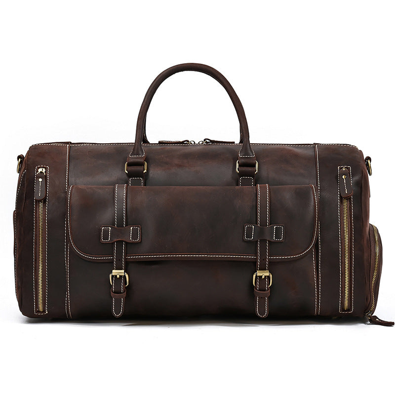 Vintage Men Leather Traveling Duffle Bags 9803-Leather Duffle Bags-Brown-Free Shipping Leatheretro
