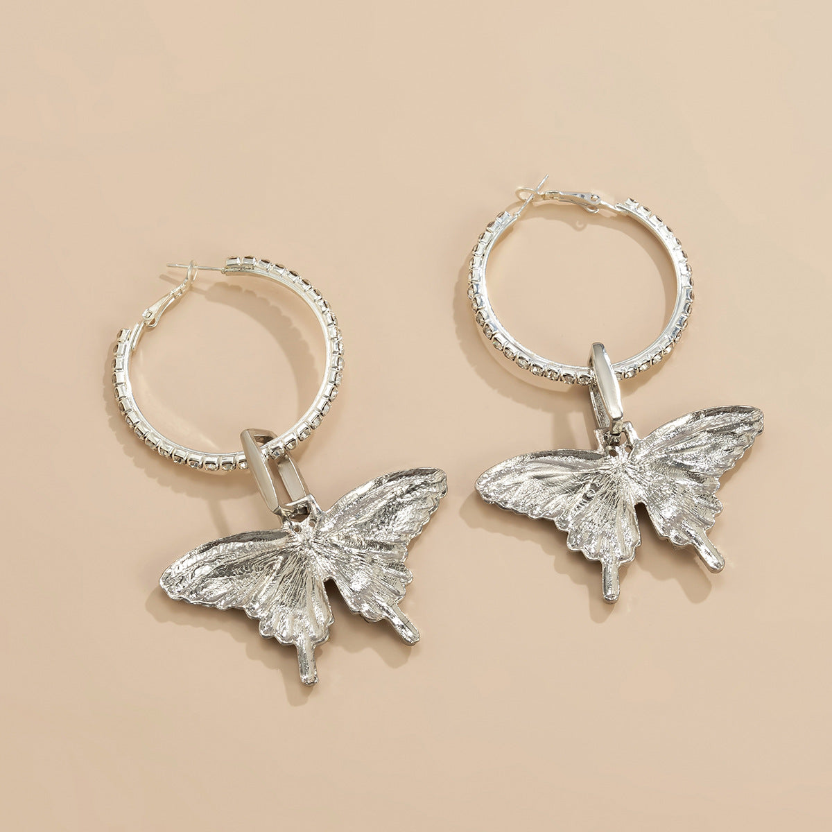 Fashion Butterfly Designed Hoop Earring for Women-Earrings-Golden-Free Shipping Leatheretro