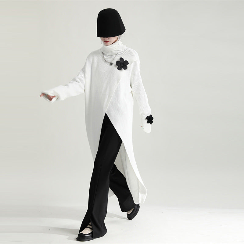 Elegant Women Long Knitting Cozy Dresses-Dresses-White-One Size-Free Shipping Leatheretro