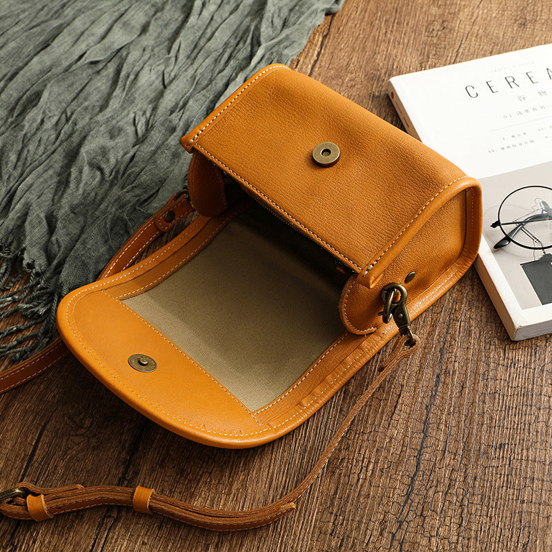 Handmade Vege Tanned Leather Phone Cases 7057-Handbags, Wallets & Cases-Yellow-Free Shipping Leatheretro
