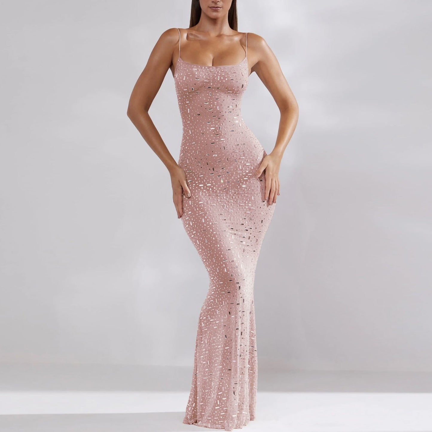 Sexy Bright Diamond Mermaid Long Party Dresses-Dresses-Nake-S-Free Shipping Leatheretro