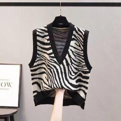 Women V Neck Loose Knitting Vest-Shirts & Tops-Black-One Size-Free Shipping Leatheretro