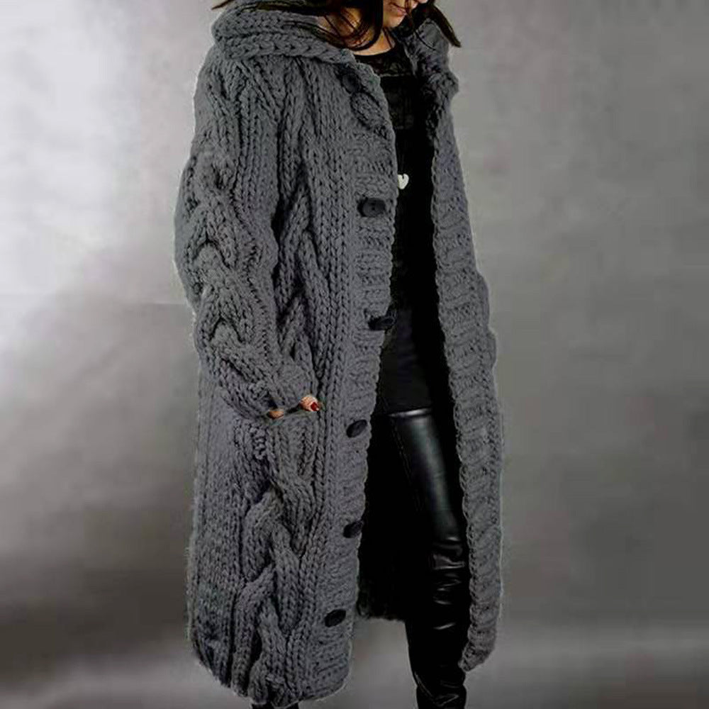 Women Winter Knitted Cardigan Overcoats-Shirts & Tops-Dark Gray-S-Free Shipping Leatheretro