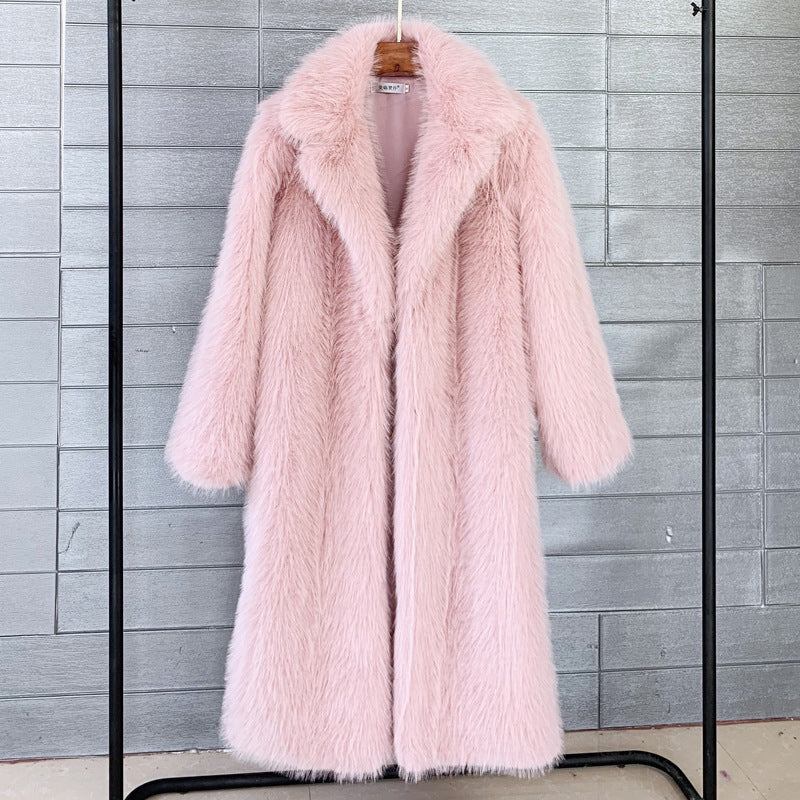 Winter Man-made Faux Fur Coats for Women-Pink-S-Free Shipping Leatheretro