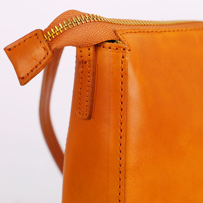 Handmade Vegetable Tanned Leather Phone Bags LC010-Handbag & Wallet Accessories-Green-Free Shipping Leatheretro