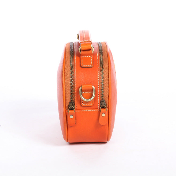 Cute Cat Design Handmade Vege Tanned Leather Bag for Women-Handbags-Wine Red-Free Shipping Leatheretro