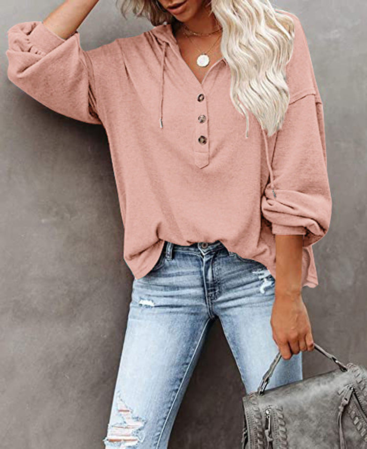Casual Long Sleeves Hoodies Shirts for Women-Shirts & Tops-Pink-S-Free Shipping Leatheretro