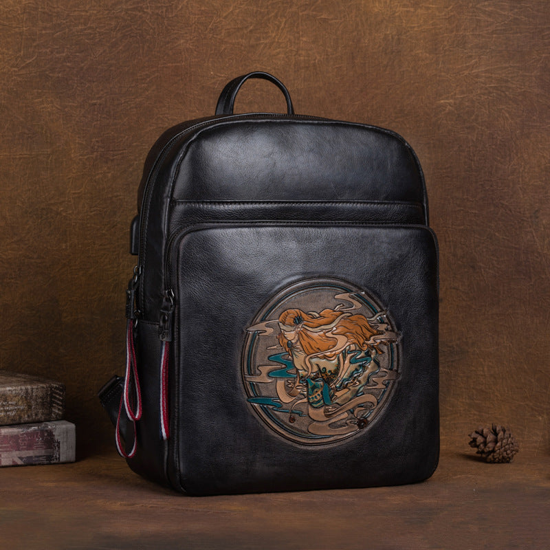 Vintage Cowhide Handmade Leather Laptop Backpack 9772-Backpacks-Brown-Free Shipping Leatheretro