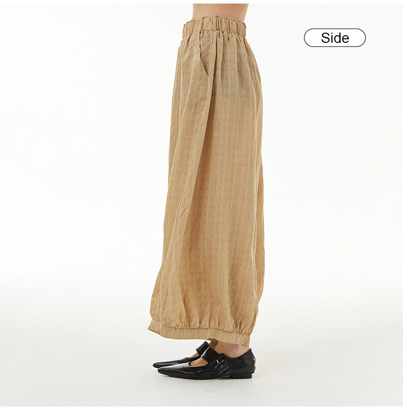 Vintage Designed Plus Sizes Summer Wide Legs Pants-Pants-Black-One Size-Free Shipping Leatheretro