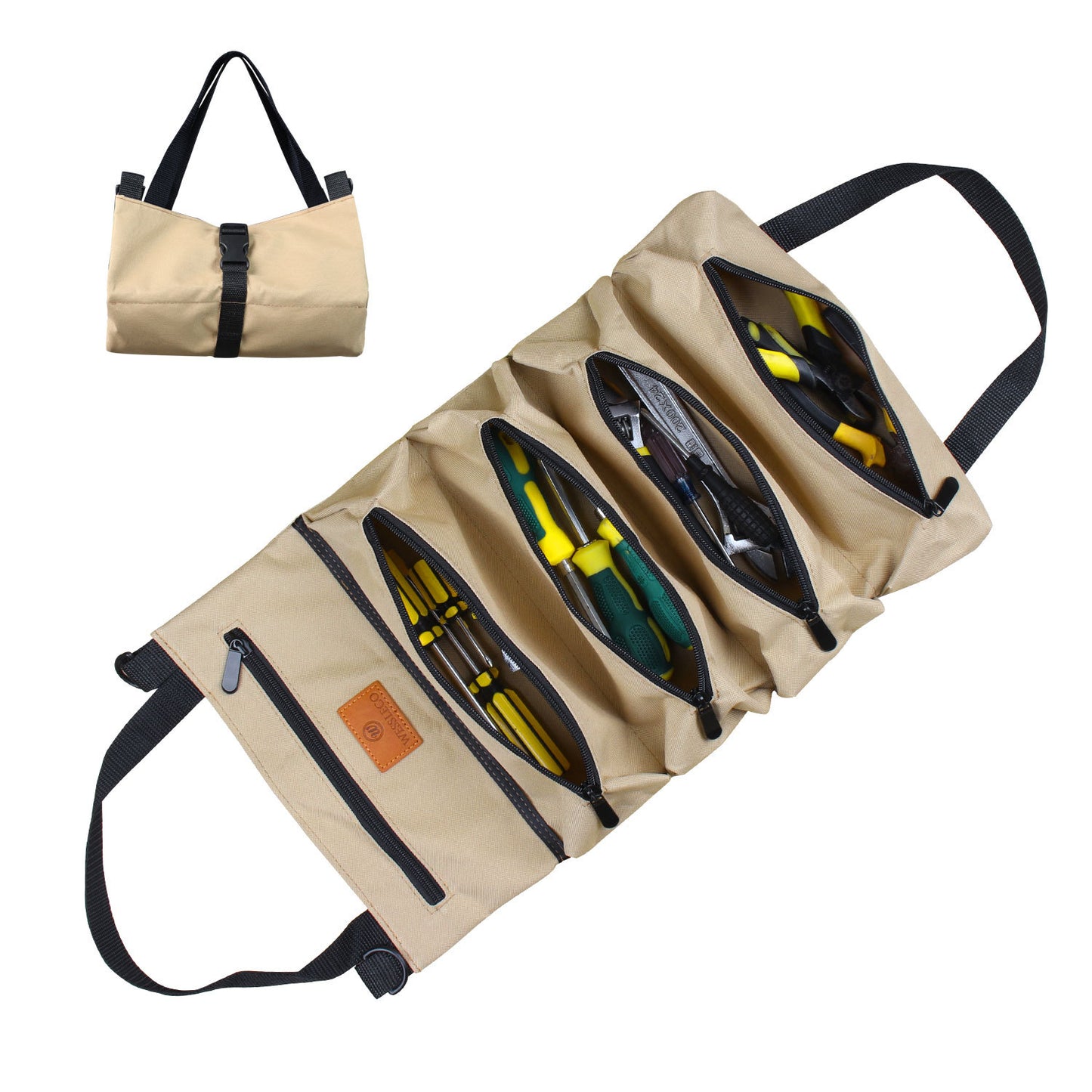 Camoflage Canvas Zippered Tool Storage Bag L167-Canvas cases for tool-Khaki-Free Shipping Leatheretro