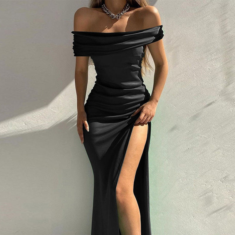 Sexy Off The Shoulder Evening Party Dresses-Dresses-Black-S-Free Shipping Leatheretro