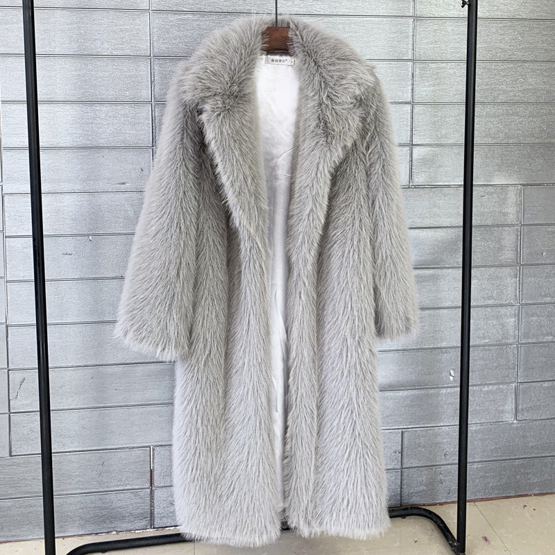 Winter Man-made Faux Fur Coats for Women-Gray-S-Free Shipping Leatheretro