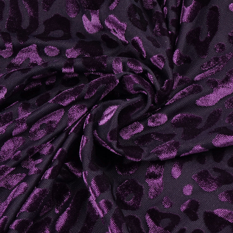 Vintage Leopard Purple Elastic Sexy Party Dresses-Dresses-Purple-XS-Free Shipping Leatheretro