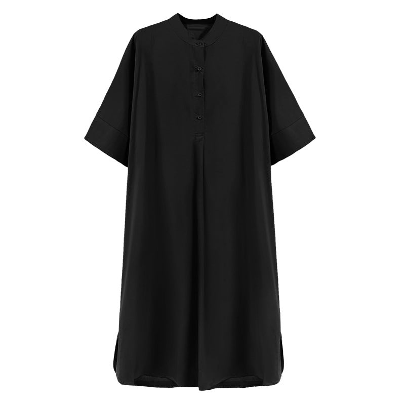 Summer Plus Sizes Long Cozy Dresses-Dresses-Black-One Size-Free Shipping Leatheretro