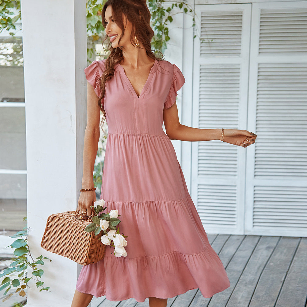 Casual Summer A Line Summer Holiday Daily Dresses-Dresses-Pink-S-Free Shipping Leatheretro