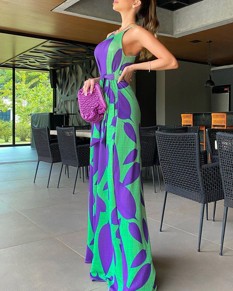 Sexy Sleeveless High Waist Women Long Dresses-Suits-Green-S-Free Shipping Leatheretro