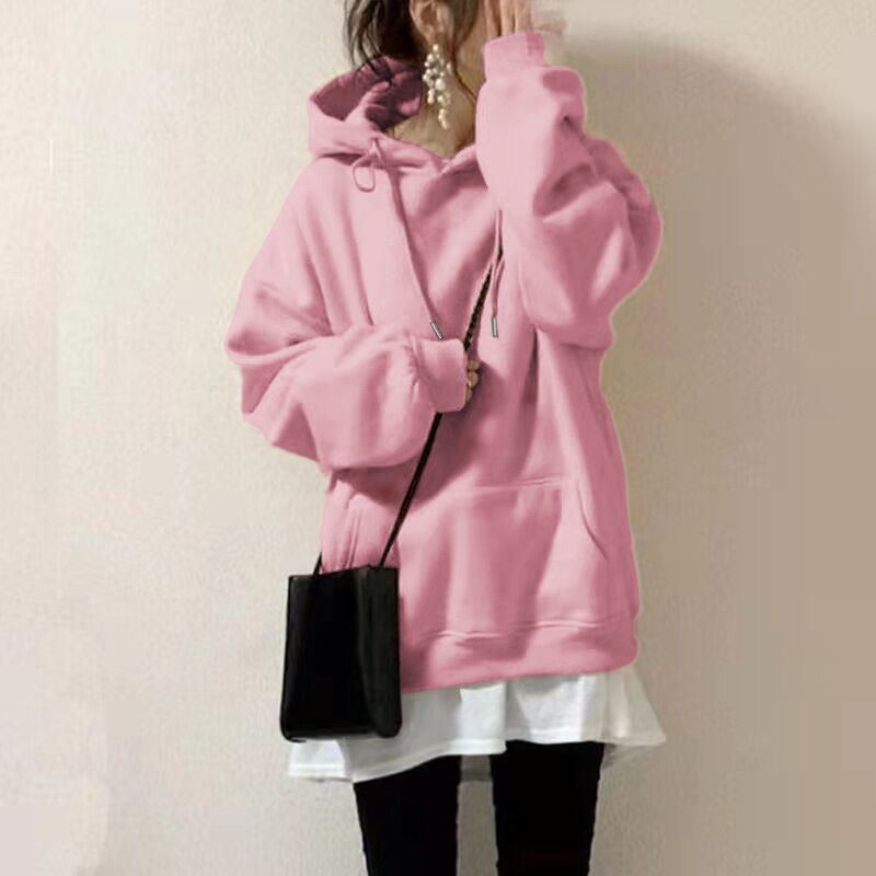 Casual Women Warm Cozy Pullover Hoodies-Shirts & Tops-Pink-M-Free Shipping Leatheretro