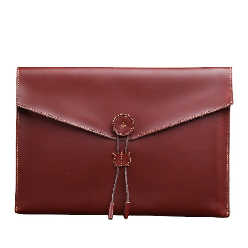 Handmad Leather Business Office Portfolio S121-Leather Portfolio-Brown-Free Shipping Leatheretro