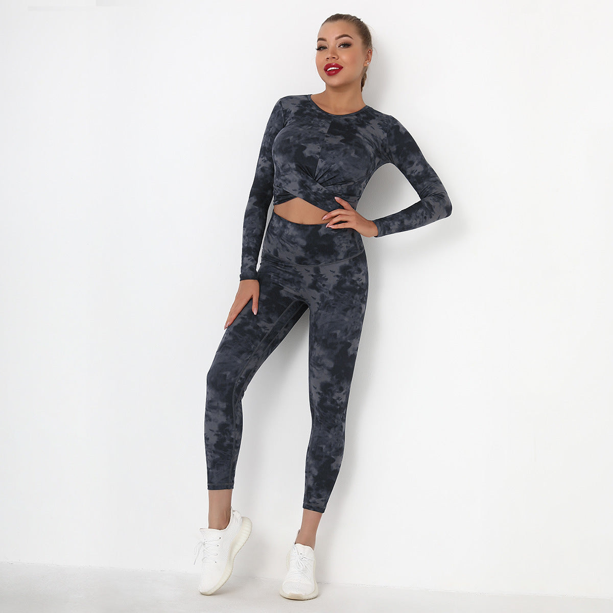 Sexy Elastic Air Breathable Sports Suits-Activewear-Dark Gray-S-Free Shipping Leatheretro