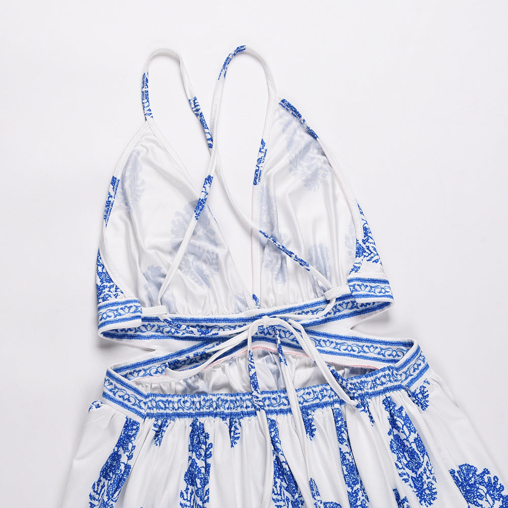 Vintage Sexy Backless Bandage Long Boho Holiday Dresses-Dresses-White-S-Free Shipping Leatheretro