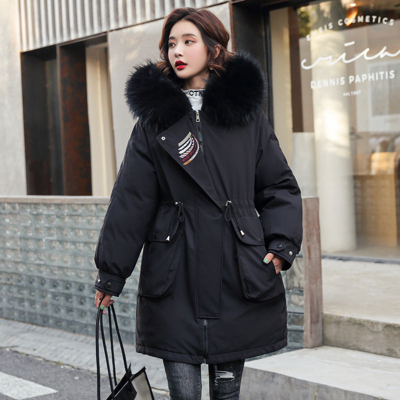 Warm Thick Velvet Plus Sizes Winter Outerwear for Women-Outerwear-Black-M-Free Shipping Leatheretro
