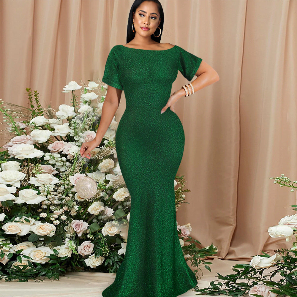 Simple Design High Waist Green Women Party Dresses-Dresses-Green-S-Free Shipping Leatheretro