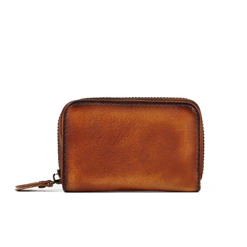 Cute Leather Zipper Small Wallet 5422-Leather Cases-Green-Free Shipping Leatheretro