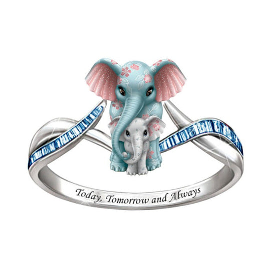 Elephant Design Women Earrings-Rings-Elephant-5#-Free Shipping Leatheretro