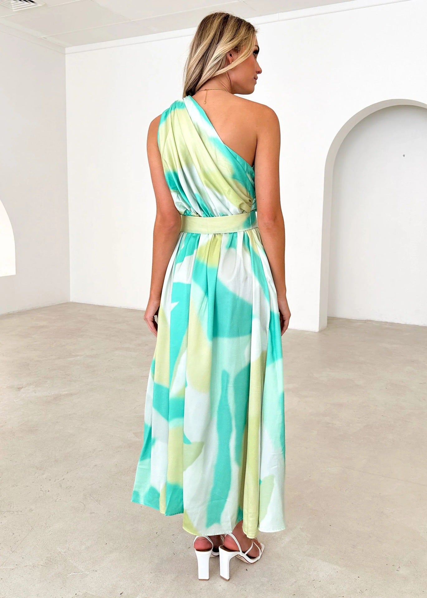 Sexy One Shoulder Summer Dresses-Dresses-A-S-Free Shipping Leatheretro