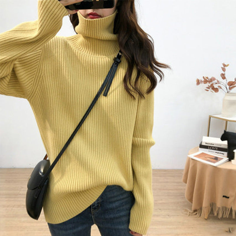Vintage Pullover Women Knitted Sweaters-Shirts & Tops-Yellow-One Size-Free Shipping Leatheretro