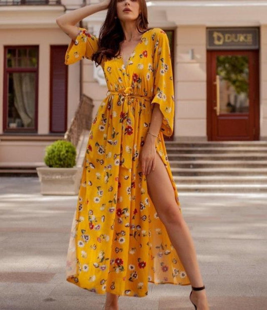 Summer Holiday Long Boho Dresses-Dresses-Yellow-S-Free Shipping Leatheretro