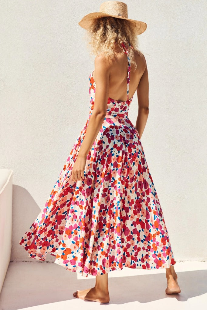 Sexy Floral Print Long Boho Summer Beach Dresses-Dresses-Green-S-Free Shipping Leatheretro