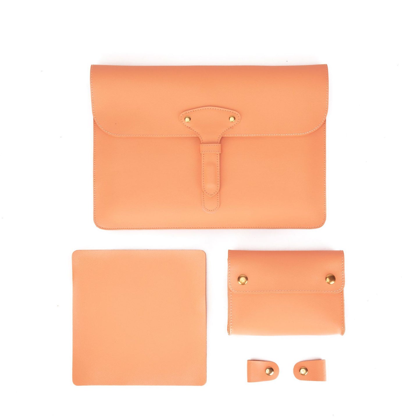 Fashion Women Leather Laptop Case 4pcs for Macbook-Leather Macbook Cases-Orange-13inch-Free Shipping Leatheretro