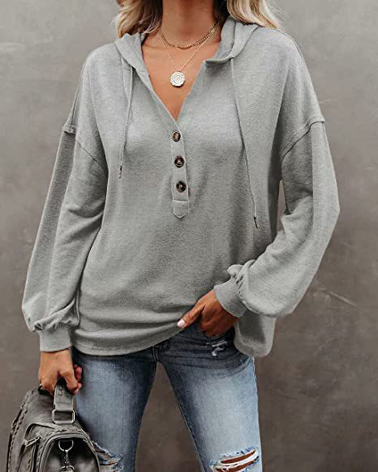 Casual Long Sleeves Hoodies Shirts for Women-Shirts & Tops-White-S-Free Shipping Leatheretro