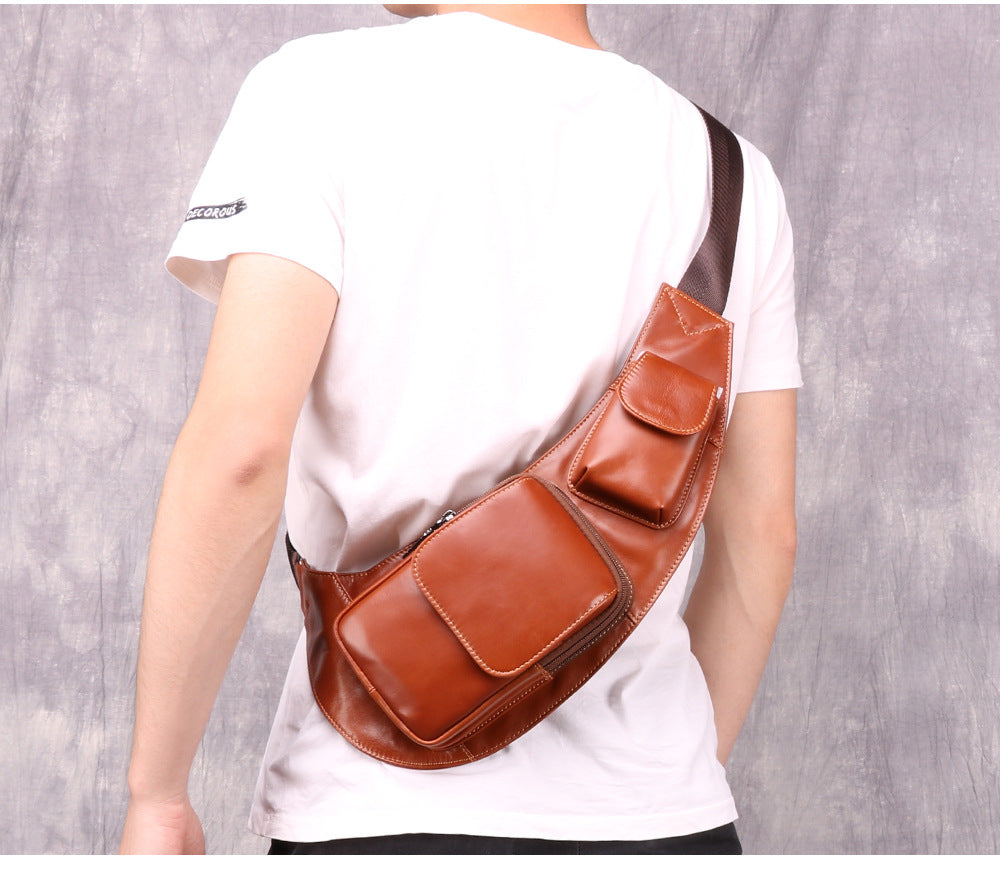 Retro Leather Chest Bags J6454-Leather Chest Bag-Coffee-Free Shipping Leatheretro