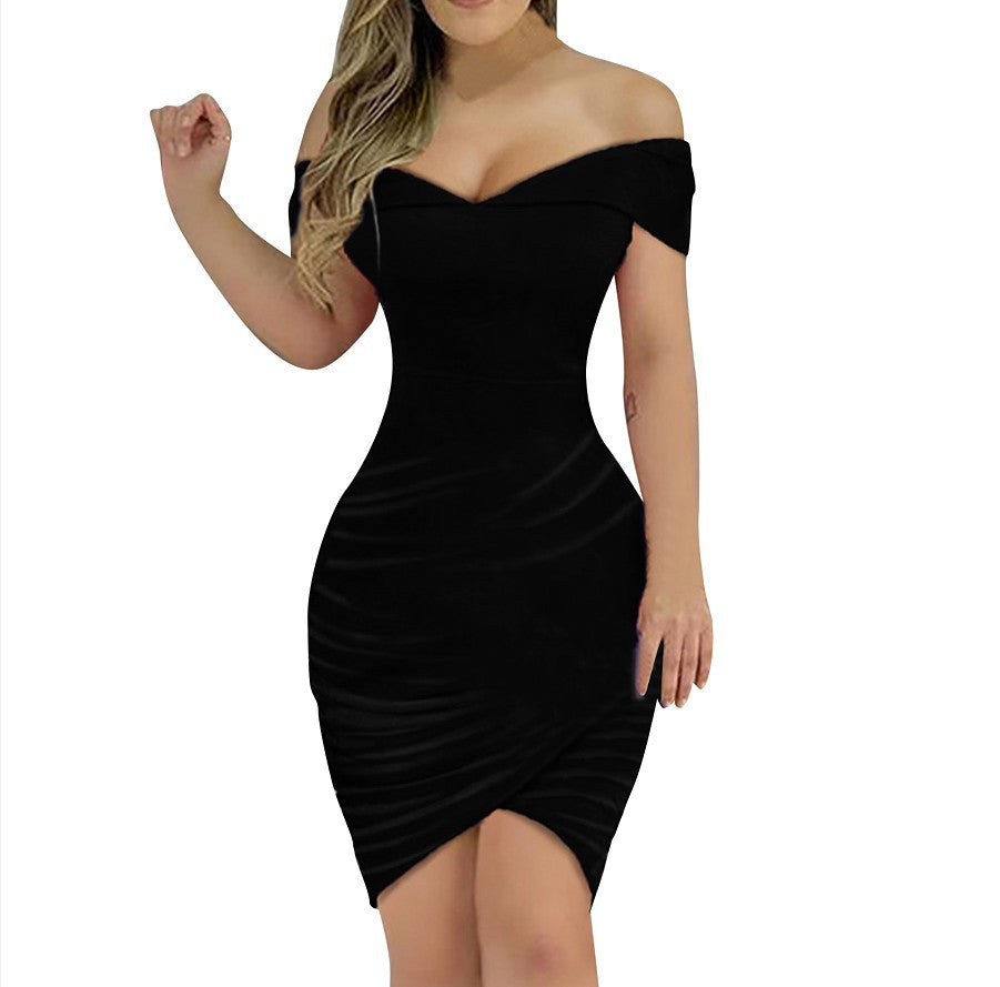Sexy Off The Shoulder Women Mini Party Dresses-Dresses-Black-S-Free Shipping Leatheretro