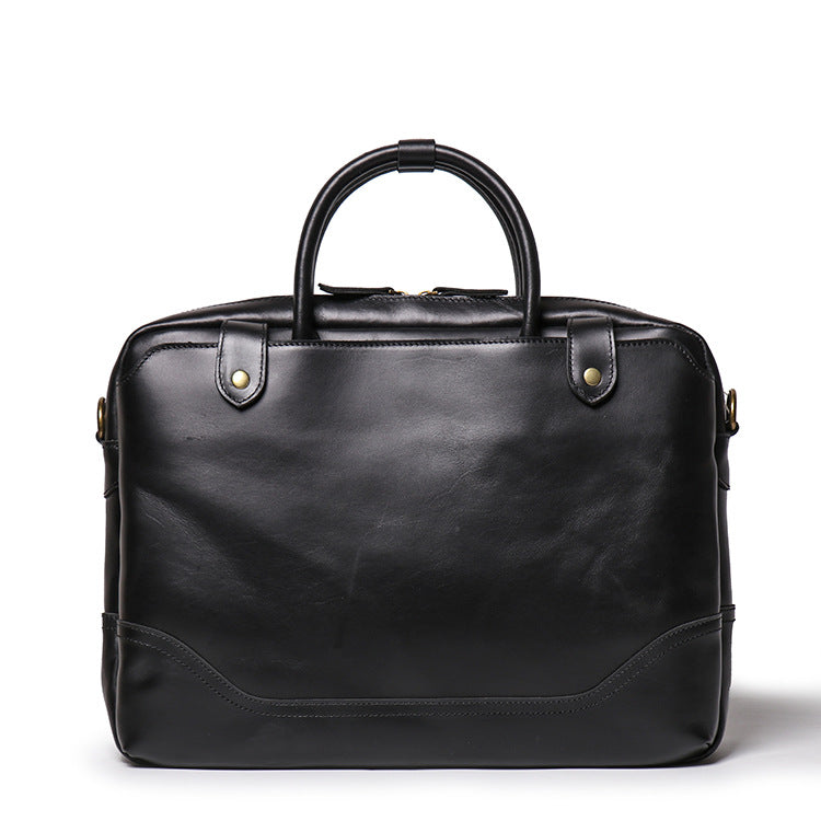 New Genuine Leather Vintage Laptop Bag L9078-Leather Briefcase-Black-Free Shipping Leatheretro