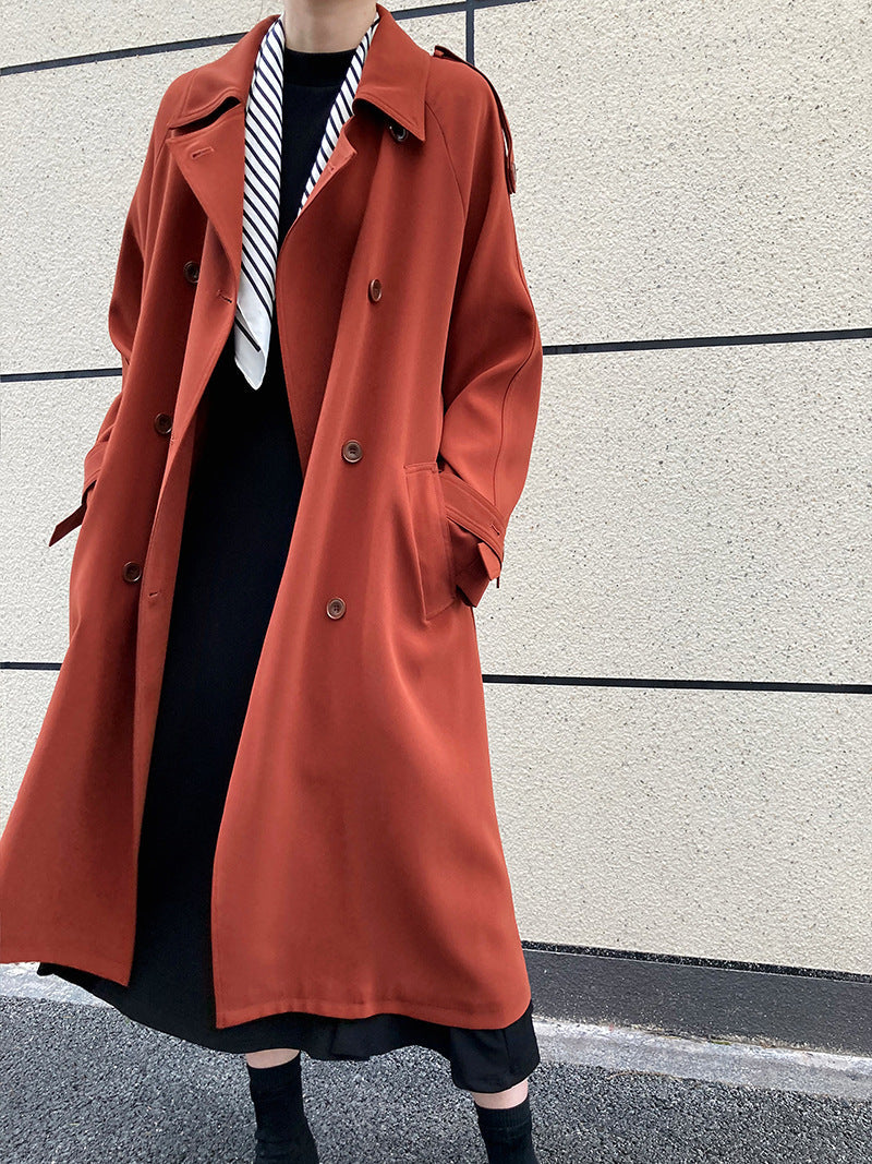 Fashion Loose Long Trench Coats for Women-Coats & Jackets-Black-S-Free Shipping Leatheretro