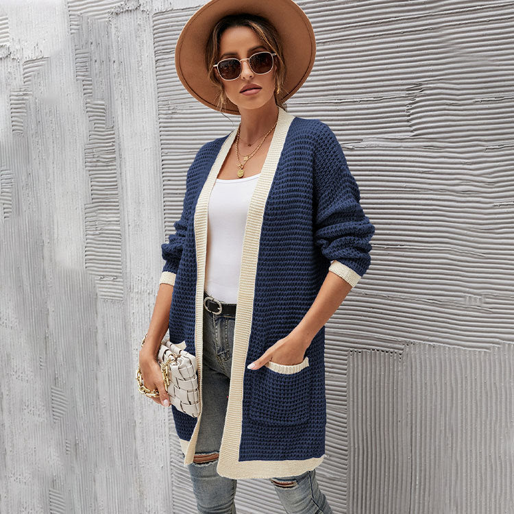 Casual Knitting Long Sleeves Women Overcoat-Shirts & Tops-White-S-Free Shipping Leatheretro