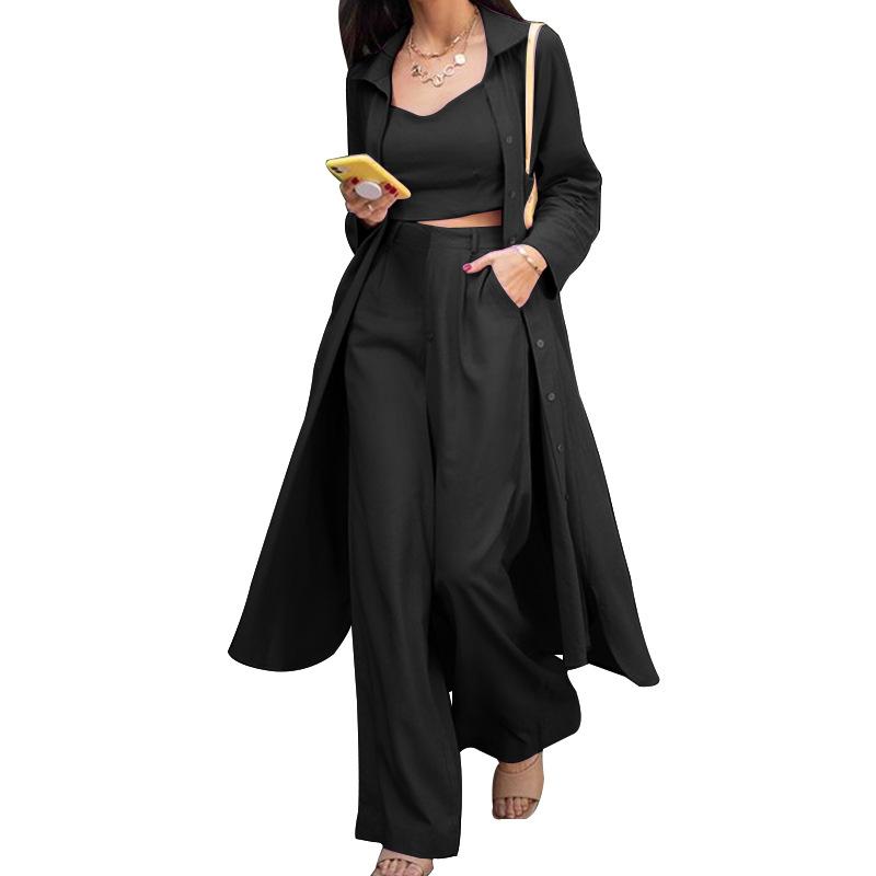 Fall Leisure Women Three Pieces Outfits-Two Pieces Suits-Black-S-Free Shipping Leatheretro